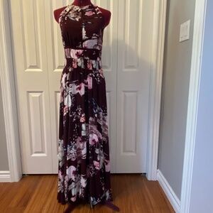Jaase Endless Summer Floral Burgundy Dress Size Large